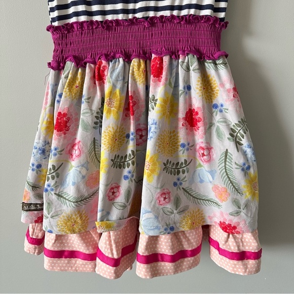 Matilda Jane Sz 6 Gummi Fruits Dress Happy and Free Fruiti Floral Stripes - Picture 10 of 10